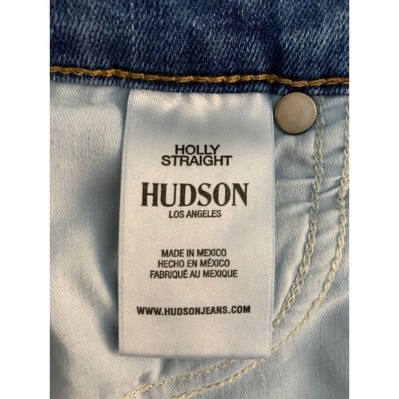 Hudson Women's size 26 Holly Straight Two Tone Waist Band Button Fly Jeans - Picture 6 of 10